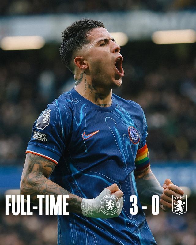 【英超】切尔西3比0维拉，杰克逊、恩佐、帕尔默进球